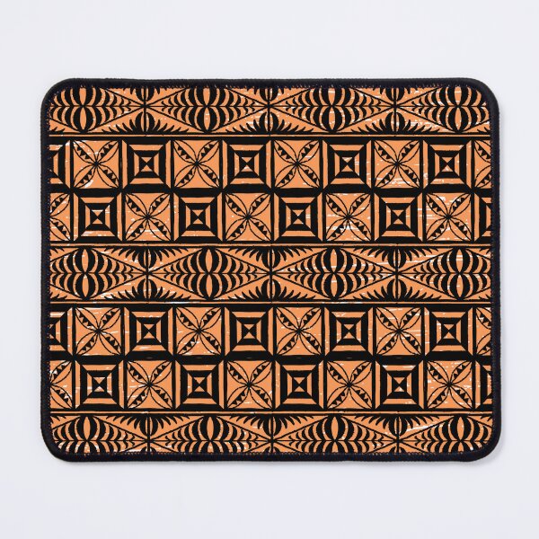 Item preview, Ngatu Tokelau Feletoa Fata Tongan Traditional Polynesian Orange Pattern designed and sold by InkKiai.
