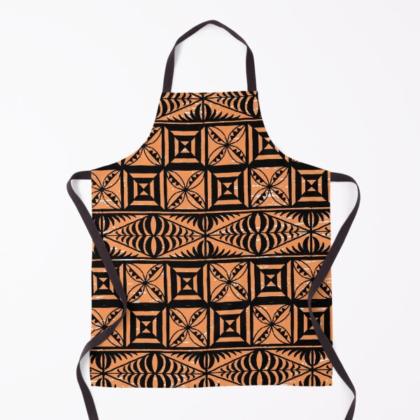 Item preview, Ngatu Tokelau Feletoa Fata Tongan Traditional Polynesian Orange Pattern designed and sold by InkKiai.