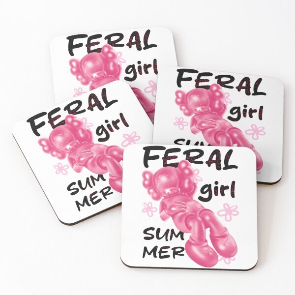 Item preview, Feral Girl Summer with Pink Kaws Hypebeast Figurine designed and sold by OmoYolo.