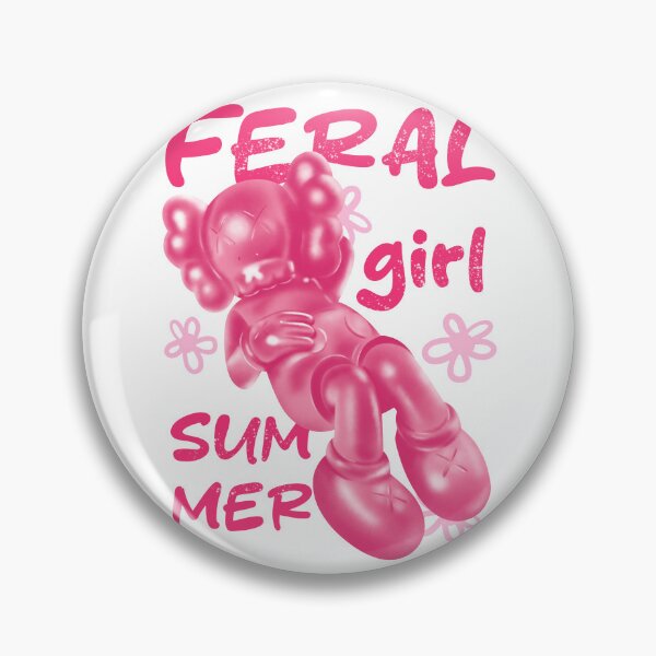 Item preview, Feral Girl Summer with Pink Kaws Hypebeast Figurine designed and sold by OmoYolo.