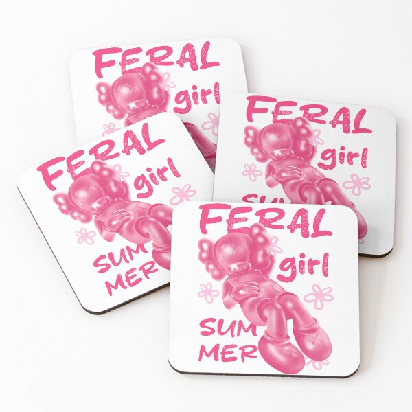 Item preview, Feral Girl Summer with Pink Kaws Hypebeast Figurine designed and sold by OmoYolo.