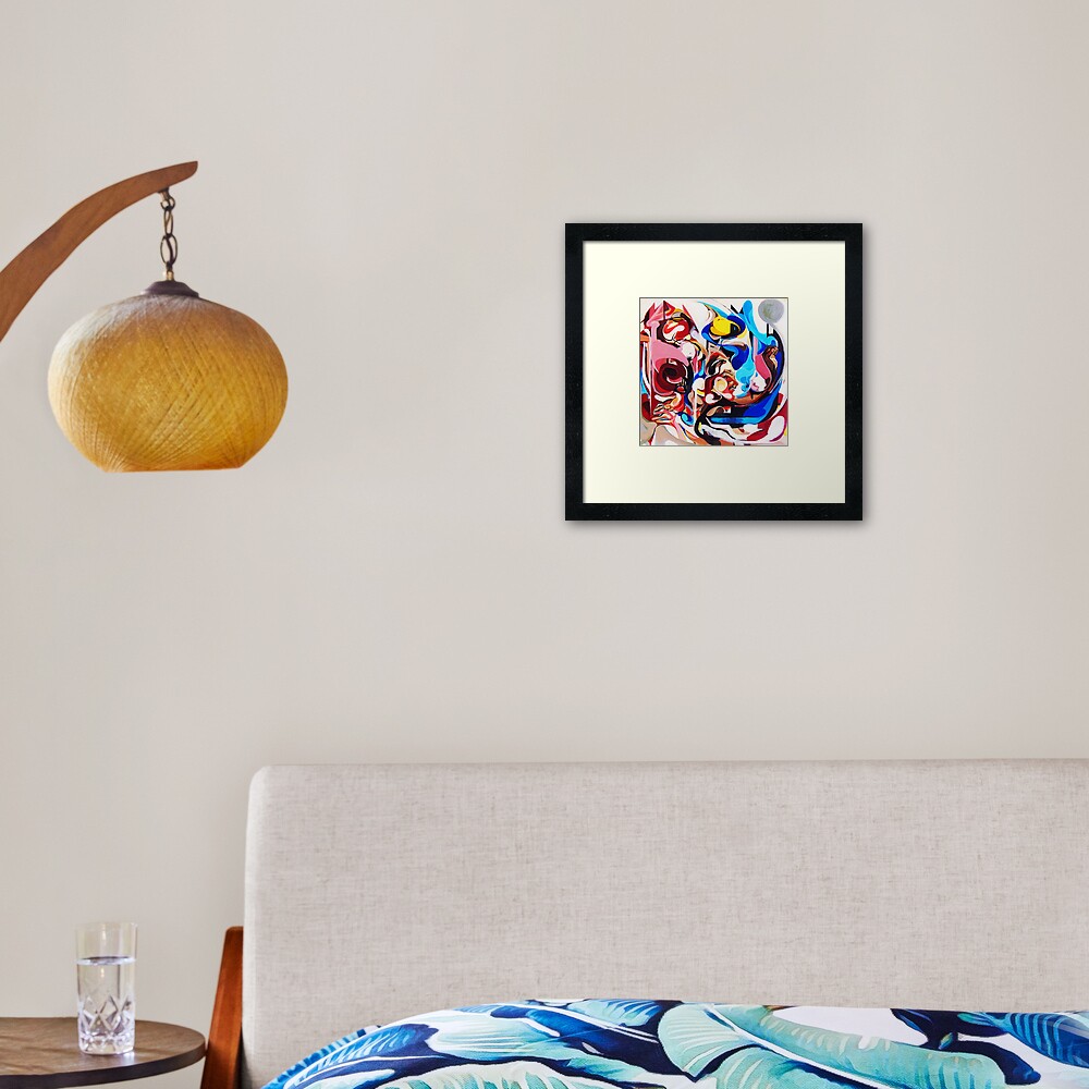 Expressive Abstract People Composition painting Framed Art Print