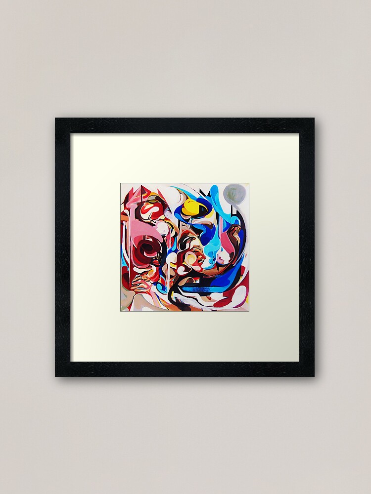 Alternate view of Expressive Abstract People Composition painting Framed Art Print