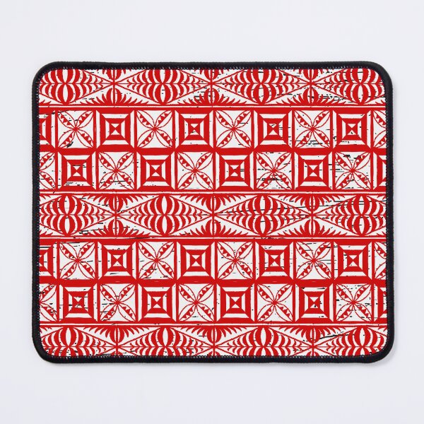 Item preview, Ngatu Tokelau Feletoa Fata Tongan Traditional Polynesian Red Pattern designed and sold by InkKiai.