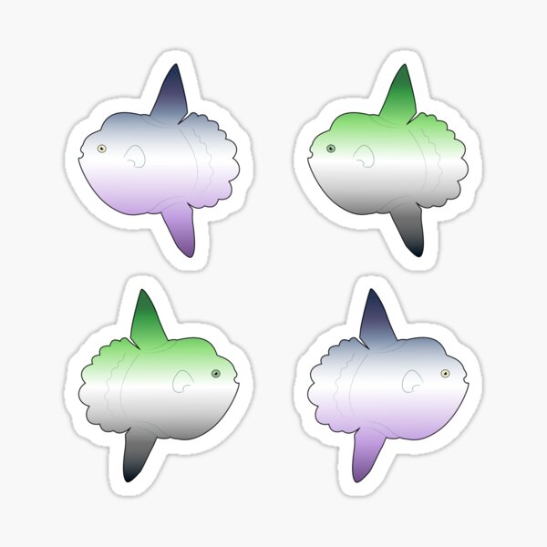 Item preview, Aro Ace Sunfish Sticker Pack designed and sold by llamasonthellam.