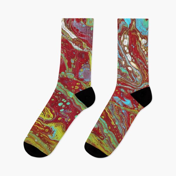 Item preview, Saddle Up 3 Flowing Red Gold Acrylic Abstarct designed and sold by Doug  Siegel.