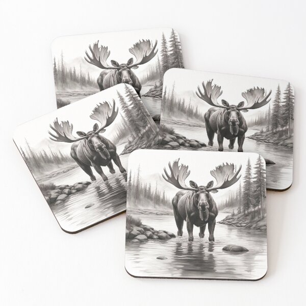 Item preview, Moose pencil drawing designed and sold by Pencil-Art.