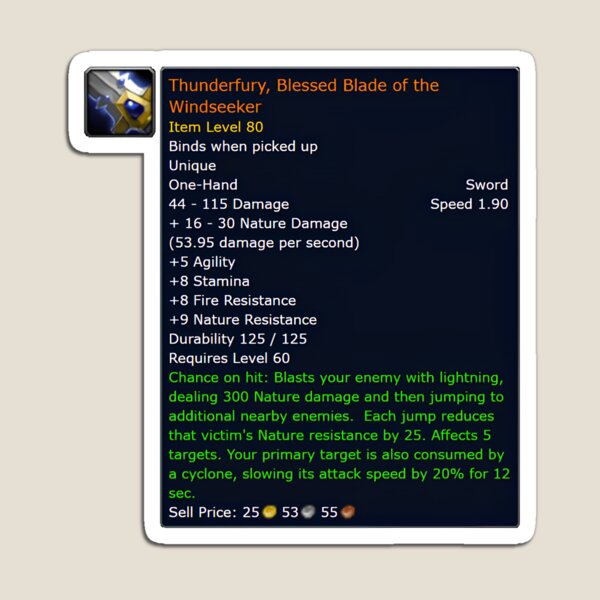 Artikel-Vorschau von Thunderfury, Gesegnete Klinge des Windsuchers inkl. Symbol, designt und verkauft von djmew.