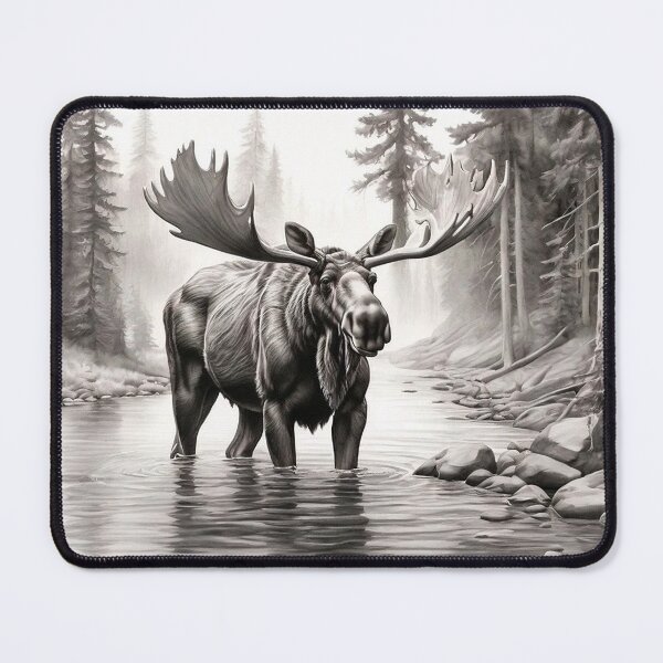 Item preview, Moose pencil drawing designed and sold by Pencil-Art.