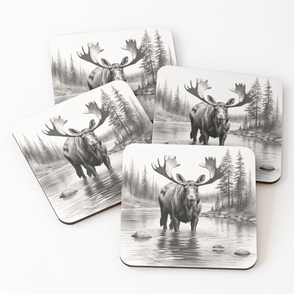 Item preview, Moose pencil drawing designed and sold by Pencil-Art.