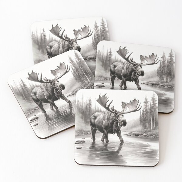 Item preview, Moose pencil drawing designed and sold by Pencil-Art.