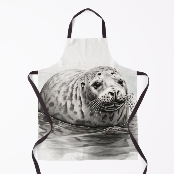 Item preview, Black and white seal pencil drawing designed and sold by Pencil-Art.