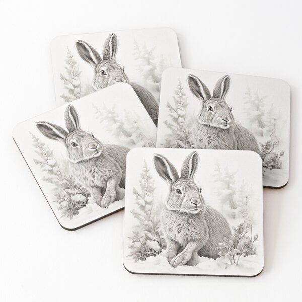Item preview, Black and white Rabbit pencil drawing designed and sold by Pencil-Art.