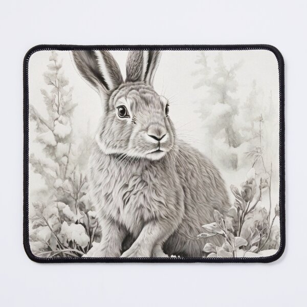Item preview, Black and white Rabbit pencil drawing designed and sold by Pencil-Art.