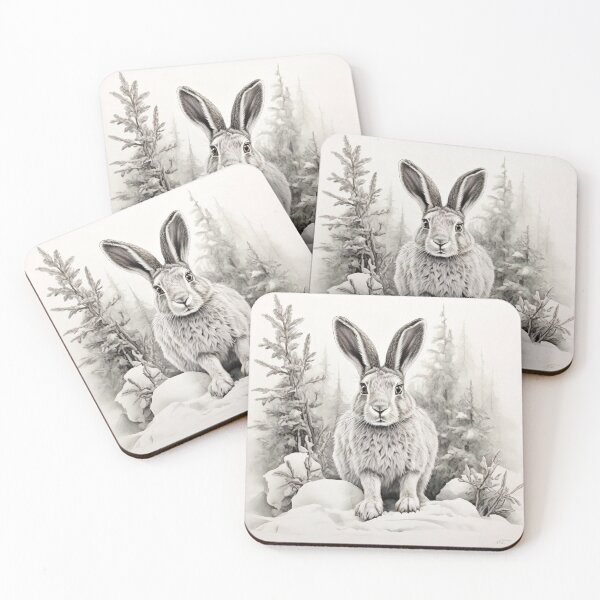 Item preview, Black and white Rabbit pencil drawing designed and sold by Pencil-Art.