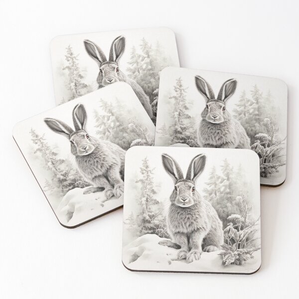Item preview, Black and white Rabbit pencil drawing designed and sold by Pencil-Art.