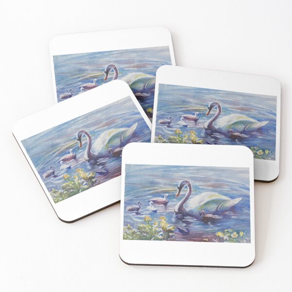Artikelvorschau, Schwimmende Schwanenfamilie entworfen und verkauft von Creation Art and Cards by Carol.