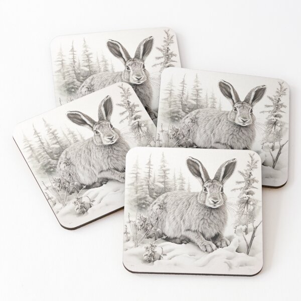 Item preview, Black and white Rabbit pencil drawing designed and sold by Pencil-Art.