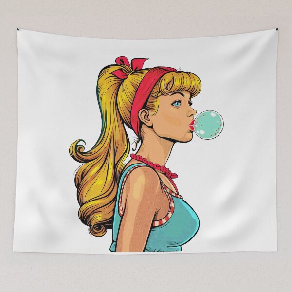 Item preview, Pop Art Comics - Bubble Gum Girl designed and sold by AestheticArtHub.