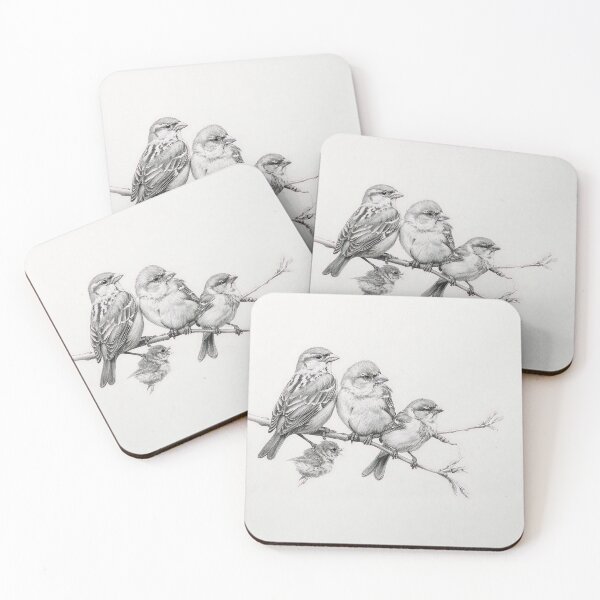 Item preview, Black and White Bird Pencil Drawing designed and sold by Pencil-Art.