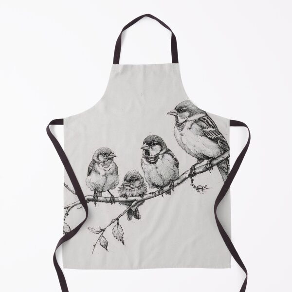 Item preview, Black and White Bird Pencil Drawing designed and sold by Pencil-Art.