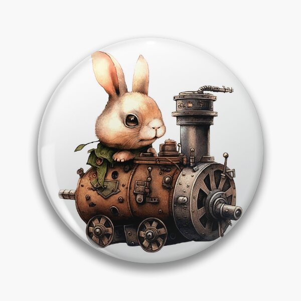 Item preview, Rabbit on Steampunk vehicle in vintage style designed and sold by Fantasy-Art.nl.