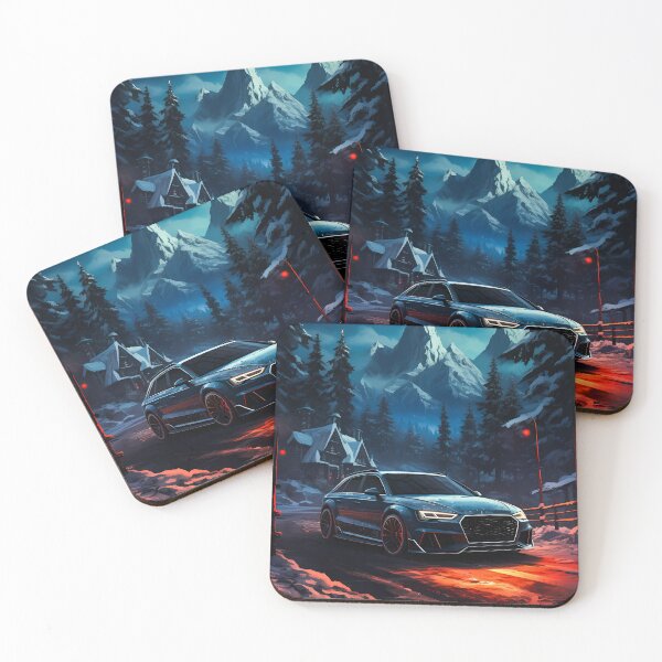 Item preview, Blue Audi RS4 ABT In Dark And Snowy Forest Theme designed and sold by RevUpDesign.