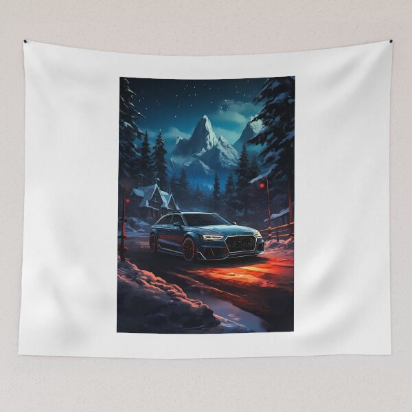 Item preview, Blue Audi RS4 ABT In Dark And Snowy Forest Theme designed and sold by RevUpDesign.