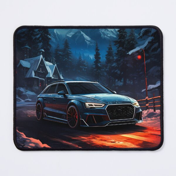 Item preview, Blue Audi RS4 ABT In Dark And Snowy Forest Theme designed and sold by RevUpDesign.