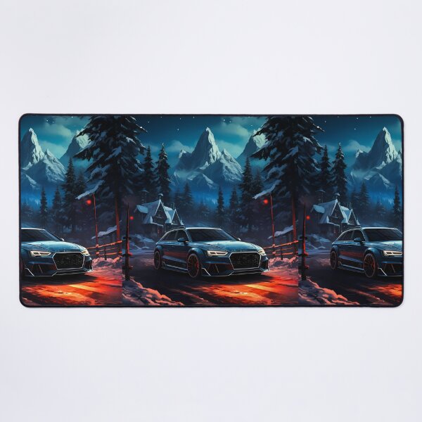 Item preview, Blue Audi RS4 ABT In Dark And Snowy Forest Theme designed and sold by RevUpDesign.