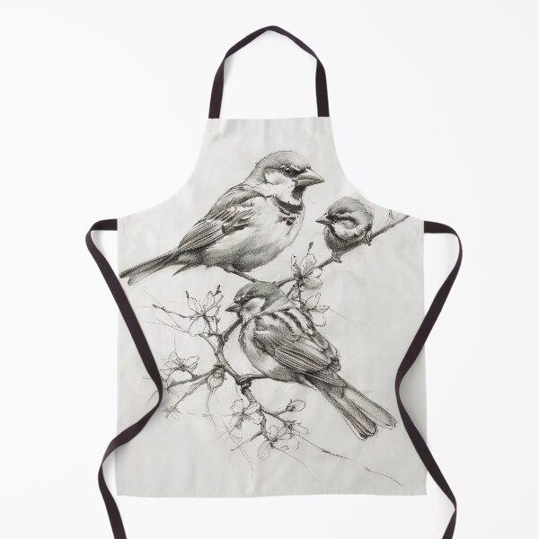 Item preview, Black and White Bird Pencil Drawing designed and sold by Pencil-Art.
