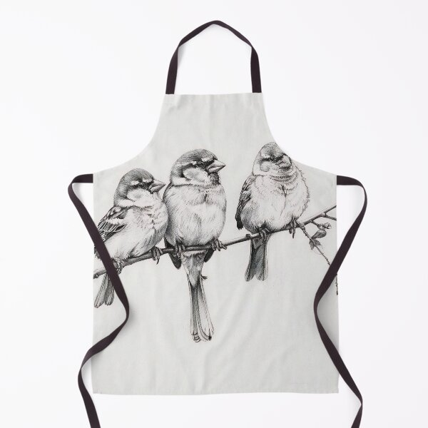 Item preview, Black and White Bird Pencil Drawing designed and sold by Pencil-Art.