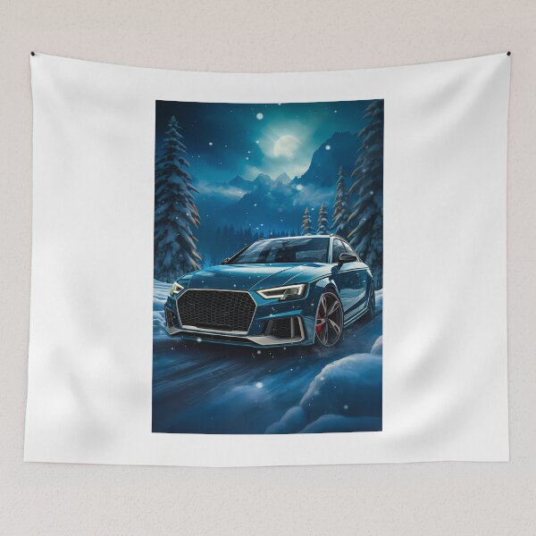 Item preview,  Blue Audi RS3 Snowy Road And Moon designed and sold by RevUpDesign.