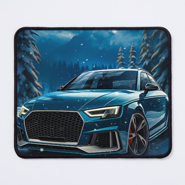 Item preview, Blue Audi RS3 Snowy Road And Moon designed and sold by RevUpDesign.