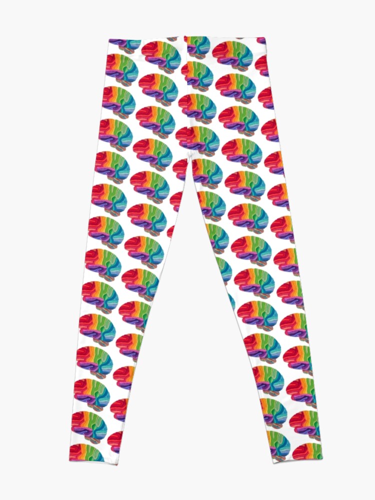 Alternate view of Embroidered Look - Rainbow Brain Leggings
