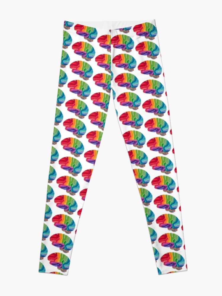 Alternate view of Embroidered Look - Rainbow Brain Leggings