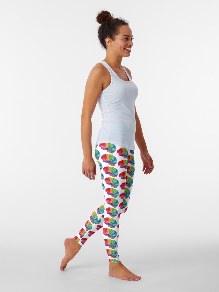 Alternate view of Embroidered Look - Rainbow Brain Leggings