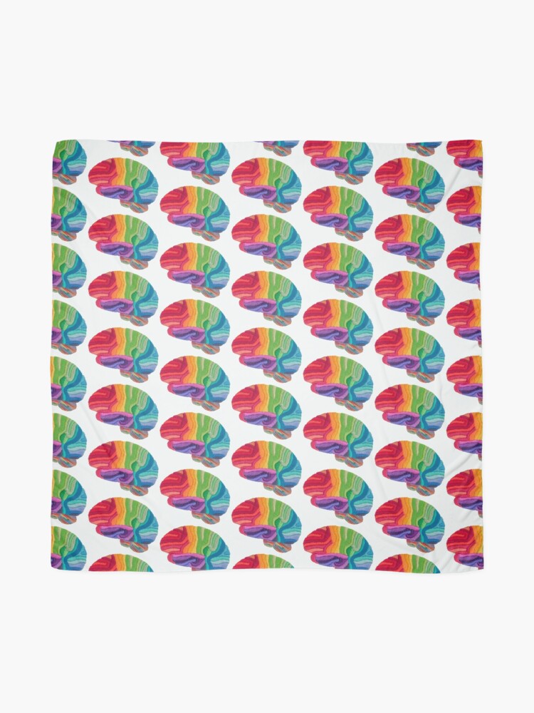 Alternate view of Embroidered Look - Rainbow Brain Scarf