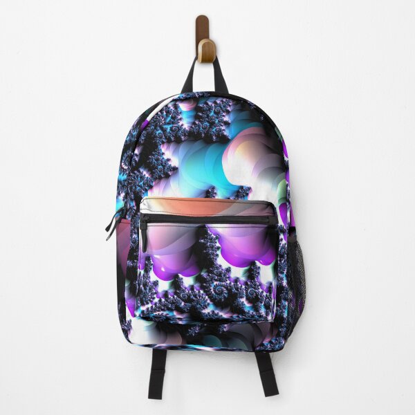 Item preview, Mandelbrot 36 - Dark purple fractal spirals intertwined with candy pastel segments designed and sold by Draeger0.