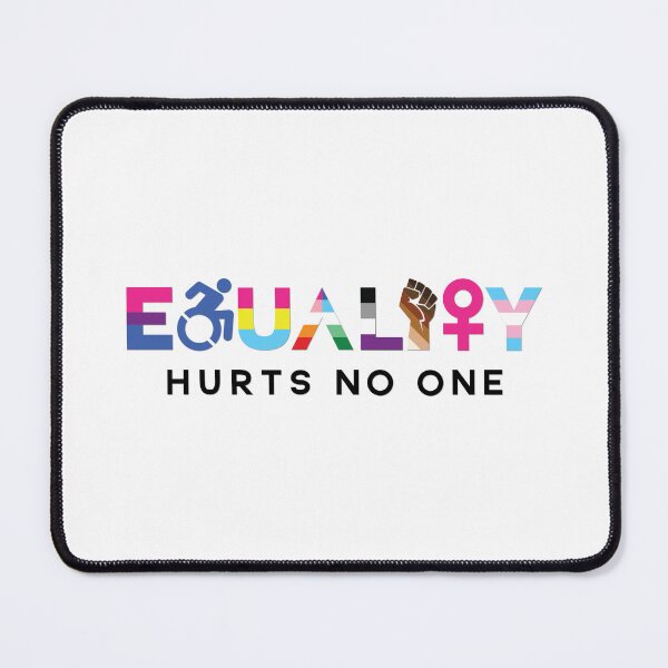 Item preview, Equality Hurts No One - Bi, Pan, WLW, MLM, Ace, Skin tone Range, Trans; Black Text designed and sold by Star Danny Baeson.