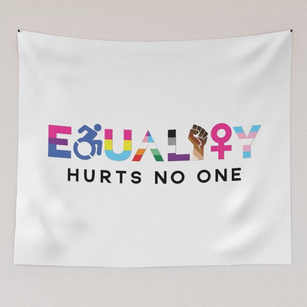 Item preview, Equality Hurts No One - Bi, Pan, WLW, MLM, Ace, Skin tone Range, Trans; Black Text designed and sold by Star Danny Baeson.