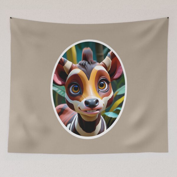 Item preview, Cute African Okapi In The Jungle designed and sold by TheArtOfPat.