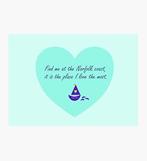 Find me at the Norfolk coast - love heart. Photographic Print