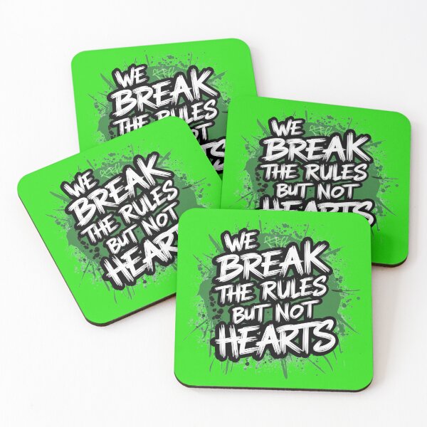 Item preview, "We Break The Rules But Not Hearts" Life Quote Typography designed and sold by redask2me.