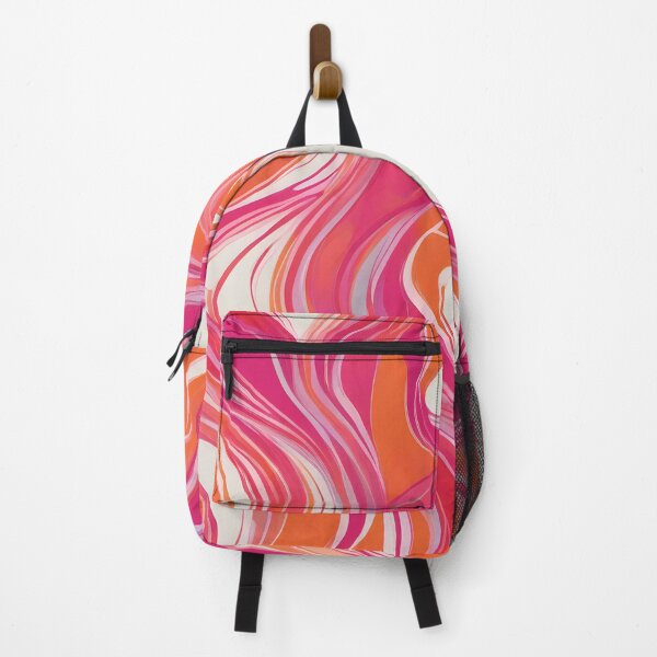 Item preview, Vivid Waves: A Lively Abstract Pattern in Pink, Orange, and Cream designed and sold by FreedomToDesign.
