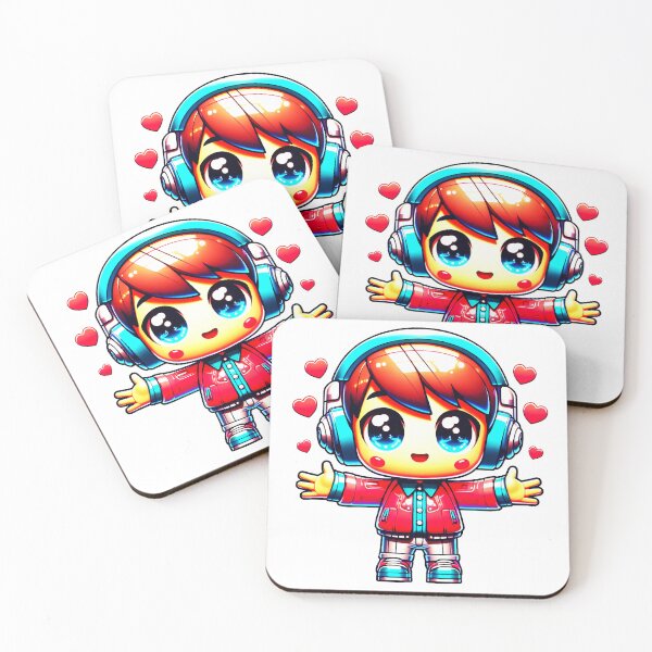 Item preview, Cute boy with headphones giving hug - Colorful graphic designed and sold by AD-Digital-Art.