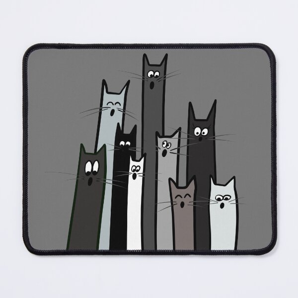Item preview, Catskills Monochrome Startled Cat Faces designed and sold by RysowankaZS.