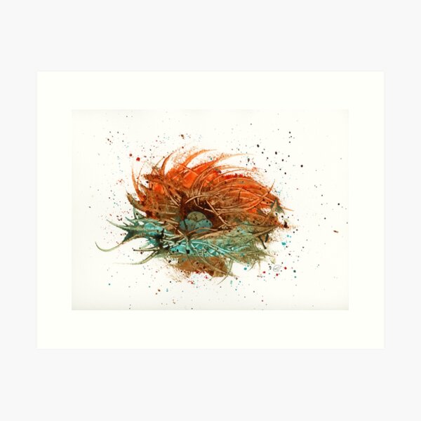 Item preview, Abstract nest with three eggs, Nesting, Bird nest art designed and sold by Lisa Cantrell.