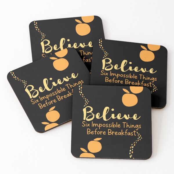 Item preview, Six Impossible Things Before Breakfast Alice Quote designed and sold by Renata Illustrata.