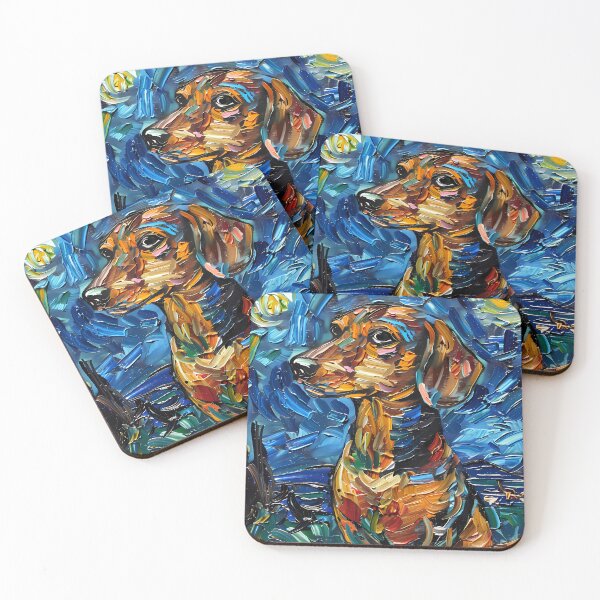 Item preview, Starry Night Dachshund Van Gogh Dog designed and sold by Vangoholic.